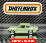 Matchbox 1/64 diecast car, light green Opel Kadett C with white wheels