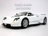 White 1/24 scale diecast sports car model, front three-quarter view.