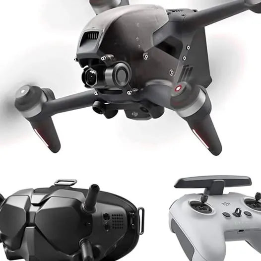 Dji FPV drone with front camera and four propellers