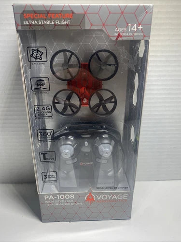 Voyage Aeronautics micro drone kit box with remote controller, palm-sized