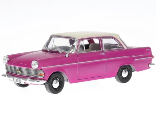 Pink 1961 Opel Rekord P2 diecast model car, side view