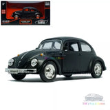 Black 1967 VW Beetle diecast model car toy, front 3/4 view