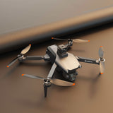 HOSHI L600-1 Pro obstacle-avoidance drone with four propellers, dark body, orange tips.
