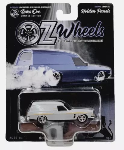 Blue Holden HJ Sandman panel van diecast toy in blister pack, Series One