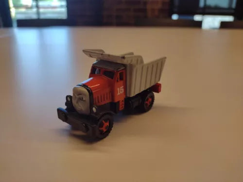Thomas & Friends Take N Play diecast dump truck with orange body and beige bed