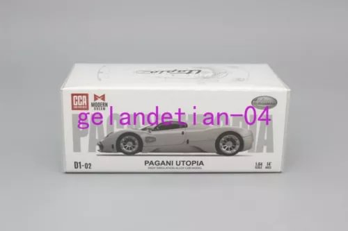 1/64 scale diecast car model in display box, black Pagani Utopia