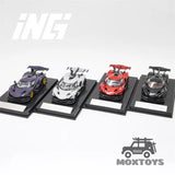 1:64 diecast Apollo IE model car set with four cars: purple, white, red, black