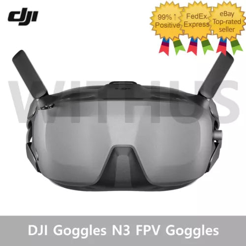 DJI Goggles N3 FPV headset with dual front cameras and side antennas, dark gray