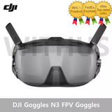 DJI Goggles N3 FPV headset with dual front cameras and side antennas, dark gray
