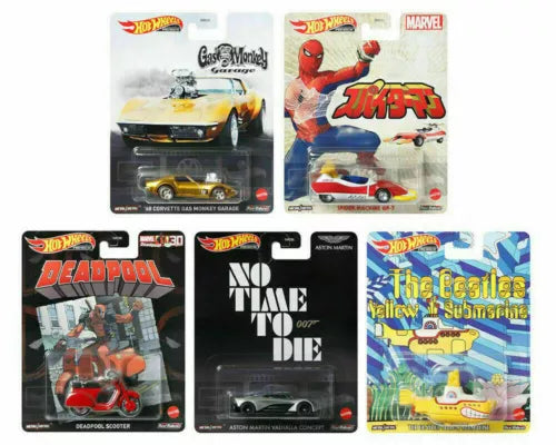Diecast car set in blister packaging with character graphics and multiple cars