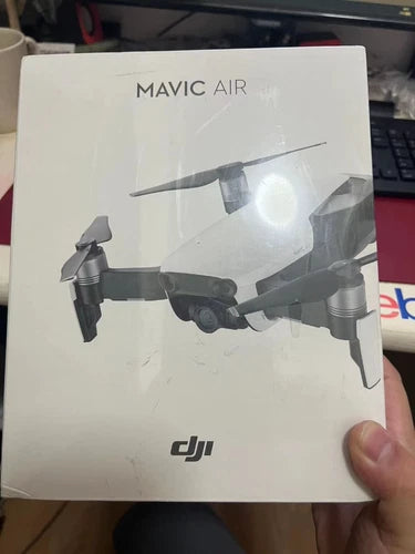 Mavic Air drone box with printed DJI logo and drone illustration