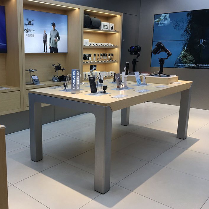 Hot Sales Electronics Store Display Table Commercial Promote Store Interior Design for Unmanned Drone Shop Drone