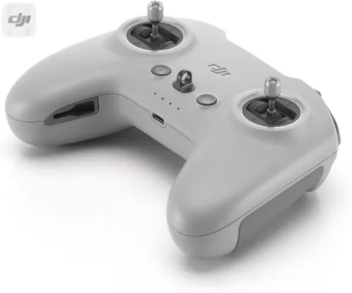 DJI FPV remote controller with twin joysticks, buttons, and side ports