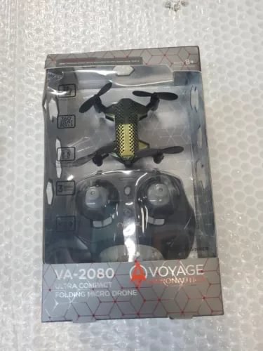 Ultra compact folding micro drone in retail box with VA-2080 branding
