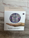 Globe aircraft mini drone with LED lights, shown in retail box