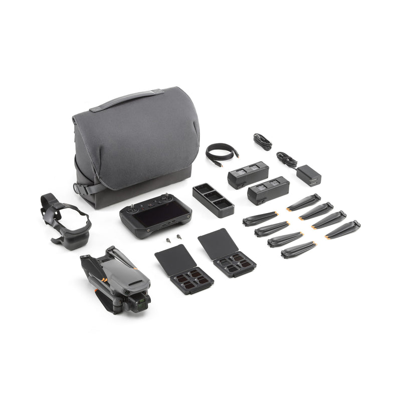 Drone camera kit with carrying case, drone, batteries, charger, and propellers