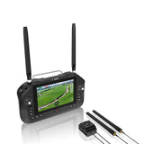 Handheld ground station drone with 7-inch screen, two antennas, and control buttons