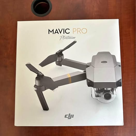 DJI Mavic Pro Platinum drone shown on retail packaging