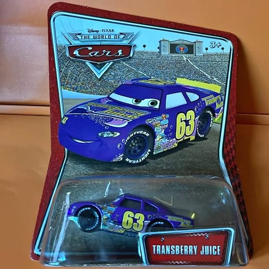 Disney Pixar Transberry Juice diecast car, #63, blue