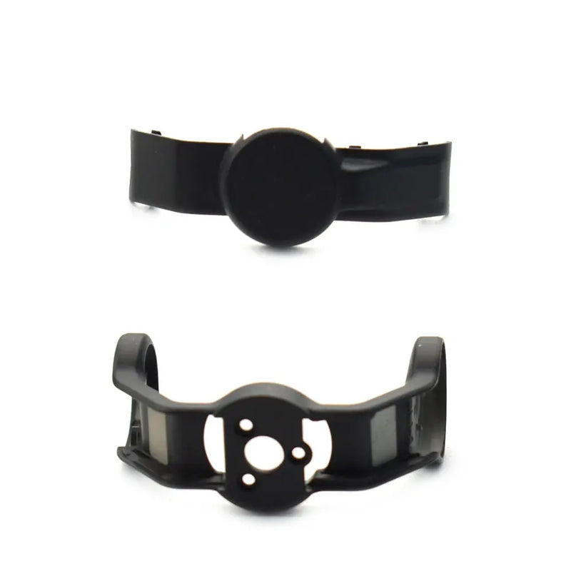 Black gimbal roll arm lower bracket with cover and mounting holes