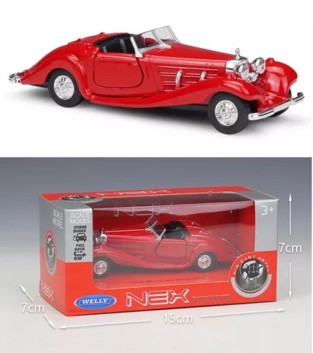 WELLY red 1:36 alloy diecast sports car model in clear retail box