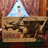 Rechargeable quadcopter drone and controller in retail box, VistaTech brand