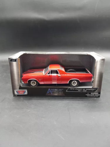 Red 1970 Chevy El Camino SS 396 diecast model car in display box