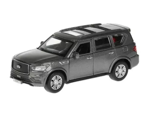Grey metal diecast SUV model car with black grille and silver alloy wheels, 1/36
