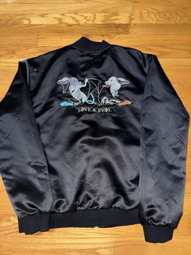 Boris Dronevil Love And Evol Satin Bomber Jacket Size Medium Drone Metal Sunn Drone