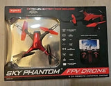 SKY PHANTOM FPV 4 CH REMOTE CONTROL DRONE (RED / AGES 14+)NIB Drone