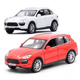 Diecast SUV model cars, white and red metal toy set for kids