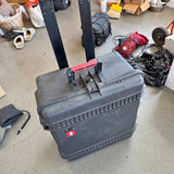 Hard plastic protective drone case with foam insert, gray, with carry handle and latch
