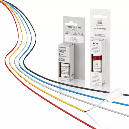 Diecast accessory kit with red, blue, and yellow trim strips and branded packaging