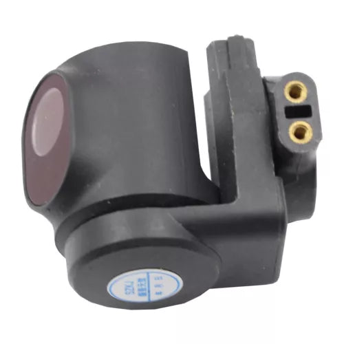 Drone gimbal motor lens housing shell cover with mounting holes, dark gray