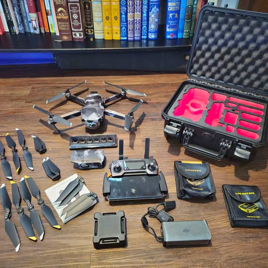 DJI Mavic Pro Platinum drone with custom urban camo and Fly More accessories kit