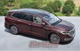 Burgundy 1:18 diecast car model, side view with alloy wheels