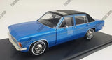 Opel Admiral B 2.8S blue diecast model car, front three-quarter view