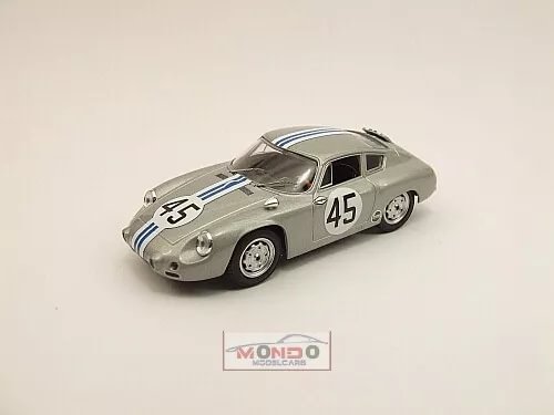 Porsche Abarth Sebring 1964 diecast race car, gray with blue stripes, #45