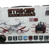 Spy drone kit box with printed STRIKER SPY DRONE graphics and controller icons