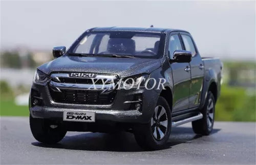 ISUZU D-MAX diecast pickup model car, dark front view with black and gray details