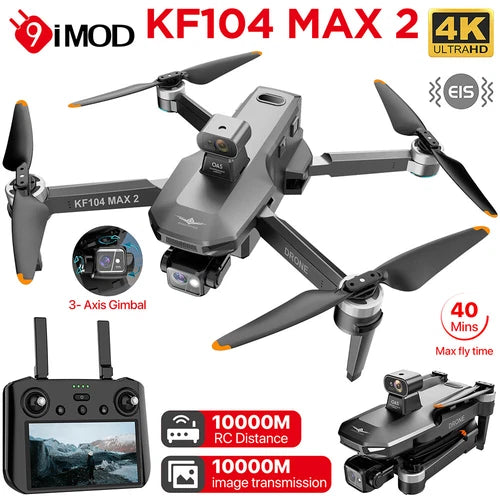 Foldable quadcopter drone with 3-axis gimbal camera and remote controller
