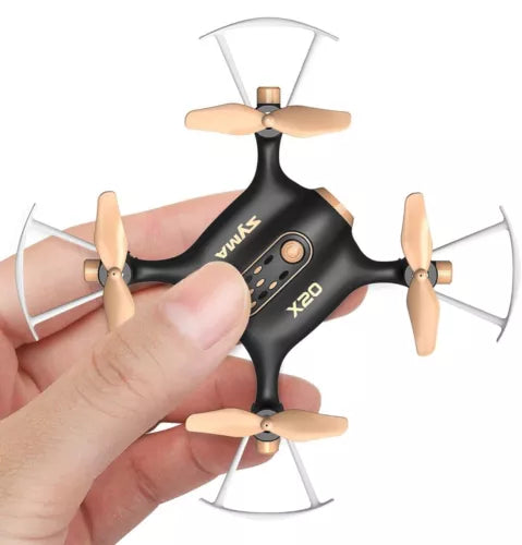 SYMA X20 mini pocket RC quadcopter drone, black body with four propellers