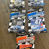 1:64 diecast race car models in retail boxes, featuring numbers 99 and 47