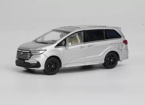 ED Masdi 1:64 silver mini van diecast model toy, black wheels and windows