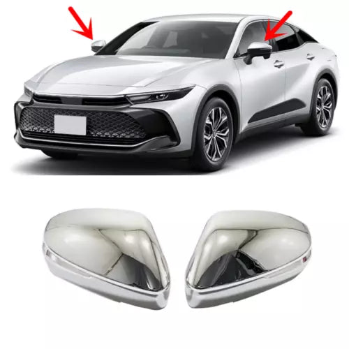 Silver 1:64 diecast Toyota Crown 2007 toy car with detailed side mirrors
