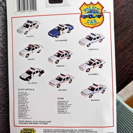 Road Champs police diecast car box insert with multiple 1:43 city cars