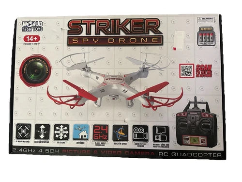 World Tech Toys Striker 2.4GHZ 4.5CH Rc Spy Drone 2.40 Ghz Battery Powered New Drone