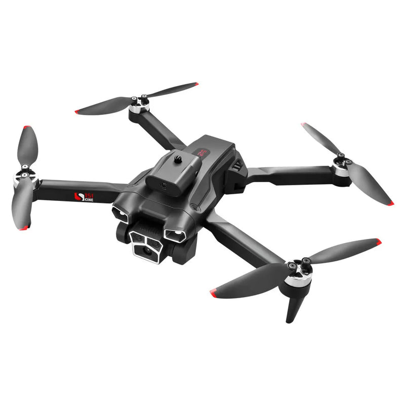 Mini FPV WiFi drone with GPS and HD camera, black quadcopter with four propellers