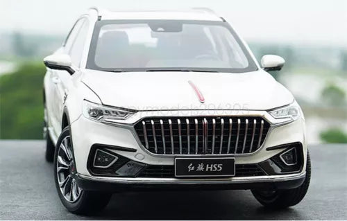 1/18 scale HongQi Red Flag HS5 diecast SUV model car, white, front view