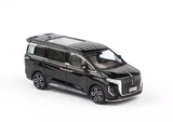 Black diecast mini van model with chrome grille, side doors, and detailed wheels